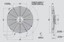 SPAL 14.00" Electric Fan Pusher Style Low Profile 1280CFM 10 Blade Straight Style Blade - 30101510