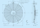 SPAL 16.00" Inch Electric Fan Pusher Style Medium Profile 1604 CFM 10 Straight Style Blades - 30101517