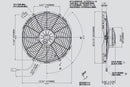 SPAL 12.00" Inch Electric Fan Pusher Style High Performance 1380CFM 10 Curved Style Blades - 30102030