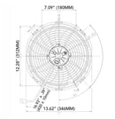 SPAL 13.00" Electric Fan Pusher Style High Performance 1682CFM 10 Blade Curved Style Blade - 30102045