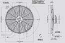 SPAL 16.00" Inch Electric Fan Puller Style High Performance 1918 CFM 10 Straight Style Blades - 30102120