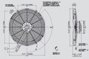 SPAL 14.00" Inch Electric Fan Pusher Style High Performance 1652 CFM 10 Straight Style Blades - 30102055