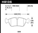 Hawk HT-10 Race Front Brake Pads - BMW 318i/318iC/318iS/318Ti/325Ci/325i/325iS/325Xi/328Ci/328iC/328iS/Z3 - HB136S.690