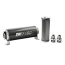 DeatschWerks Stainless Steel 8AN 10 Micron Inline Fuel Filter Housing Kit (160mm)
