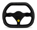 MOMO MOD29 270mm Black Suede Steering Wheel with Black Spokes