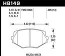 Hawk HPS 5.0 Street Front Brake Pads - 1994-1997 Mazda Miata - HB149B.505
