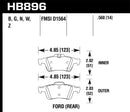 Hawk DTC-30 Race Rear Brake Pads - 16-18 Focus RS - HB896W.568