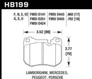 Hawk DTC-70 Race Front Brake Pads - 86-89 Mercedes 560SL / 77-88 Porsche 924 / 78-81 928 / 83-89 944 - HB199U.702