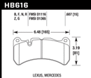 Hawk ER-1 Race Front Brake Pads - 18-21 Subaru STI, 05-06 Mercedes-Benz CLK55 AMG (For Brembo Calipers) - HB616D.607