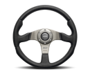 MOMO Race Steering Wheel 320 mm - Black Leather with Aluminum Spokes, Part RCE32BK1B