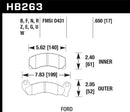 Hawk HPS 5.0 Street Front Brake Pads - 1987-1993 Ford Mustang GT 5.0 - HB263B.650