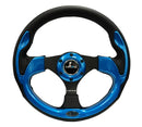 NRG Reinforced Steering Wheel- 320mm Sport Steering Wheel w/ Blue Trim - RST-001BL
