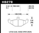 Hawk HPS Street Rear Brake Pads - HB278F.465