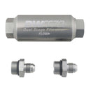 DeatschWerks 6AN 10 Micron Compact In-Line Fuel Filter Kit - Stainless Steel, 70mm