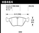 Hawk Blue 9012 Race Front Brake Pads - 01-06 BMW 330Ci / 01-05 330i/330Xi / 01-06 M3 - HB464E.764