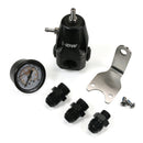 DeatschWerks DWR1000 Adjustable Fuel Pressure Regulator with Pressure Gauge and 8AN Fittings - Anodized Black