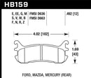 Hawk ER-1 Race Rear Brake Pads - 03-05 Mazda Miata - HB159D.492