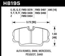 Hawk HPS 5.0 Street Front Brake Pads - 84-4/91 BMW 325 (E30) - HB195B.640