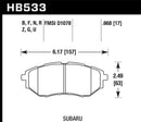 Hawk HPS 5.0 Street Front Brake Pads - 2006-2007 Subaru B9 Tribeca Limited - HB533B.668