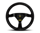 MOMO MOD69 350 mm Black Suede Steering Wheel with Black Spokes