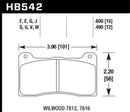 Hawk DTC-50 Race Brake Pads - Wilwood 7812 / 7816 - HB542V.490