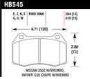 Hawk DTC-60 Race Front Brake Pads - 03-04 Infinit G35 / 04-09 Nissan 350z w/ Brembo - HB545G.564