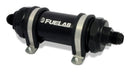 Fuelab 828 In-Line Fuel Filter Long -12AN In/Out with 40 Micron Stainless Steel Element