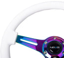 NRG Classic Wood Grain Wheel - 350mm 3 Neochromw spokes - White Paint Grip - ST-015MC-WT