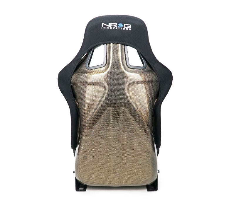 NRG Carbon Fiber Bucket Seat (Large), Cloth, Gold Carbon Back Finish - RSC-302CF/GD
