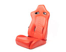 NRG "The Arrow" NRG Sports Vinyl Seat Red w/ Red Stitch plus Pressed NRG logo - RSC-810RD L/R