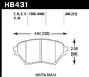 Hawk DTC-60 Race Front Brake Pads - 04-05 Mazda Miata - HB431G.606