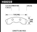 Hawk DTC-30 Race Front Brake Pads - 06-13 Chevrolet Corvette Z06 (One Piece) - HB658W.570