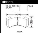 Hawk DTC-60 Race Front Brake Pads - 09-11 Nissan GT-R - HB650G.730