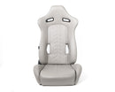 NRG "The Arrow" NRG Sports Vinyl Seat Grey w/ Grey Stitch plus Pressed NRG logo - RSC-810GY L/R