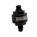 Turbosmart Billet Turbo Oil Feed Filter with 44 Micron Pleated Disc - AN-4 Male to AN-4 ORB - Black