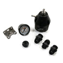 DeatschWerks DWR2000 Adjustable Fuel Pressure Regulator with Pressure Gauge and Fittings - Anodized Black