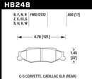 Hawk Ceramic Street Rear Brake Pads - 97-06 Corvette (incl C5 Z06) - HB248Z.650