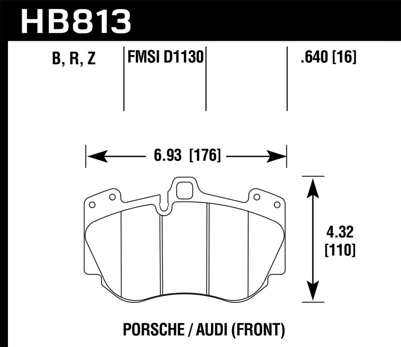 Hawk Ceramic Street Front Brake Pads - 13-15 Audi RS5 - HB813Z.640