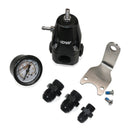 DeatschWerks DWR1000 Adjustable Fuel Pressure Regulator with Pressure Gauge and Fittings - Anodized Black