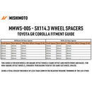 Mishimoto Wheel Spacers - 5x114.3 - 60.1 Bore - 50mm - M12x1.50 - Black - MMWS-005-500BK
