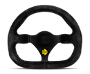 MOMO MOD27 290mm Black Suede Steering Wheel with Black Spokes