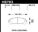 Hawk Ceramic Street Front Brake Pads - 08-16 Toyota Highlander - HB783Z.692