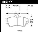Hawk HP+ Sport Front Brake Pads - SRT4 - HB377N.760