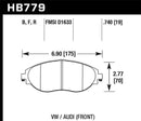 Hawk HP+ Sport Front Brake Pads - 13-17 Volkswagen CC - HB779N.740