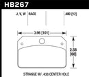 Hawk DTC-30 Race Brake Pads for Strange Caliper w/ 0.438in Center Hole - HB267W.480