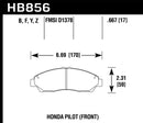 Hawk Ceramic Street Front Brake Pads - 09-15 Honda Pilot - HB856Z.667