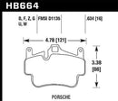 Hawk ER-1 Race Brake Pads - Porsche 911 (Works with Iron/Metal Rotors) - HB664D.634