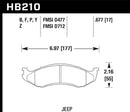 Hawk LTS Street Front Brake Pads - HB210Y.677