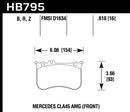 Hawk HPS 5.0 Street Front Brake Pads - 14-17 Mercedes-Benz CLA 45 AMG/15-17 Mercedes-Benz GLA 45 AMG - HB795B.618