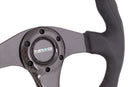 NRG CARBON FIBER STEERING WHEEL 350MM BLACK CARBON OVAL SHAPE - ST-013CFCF